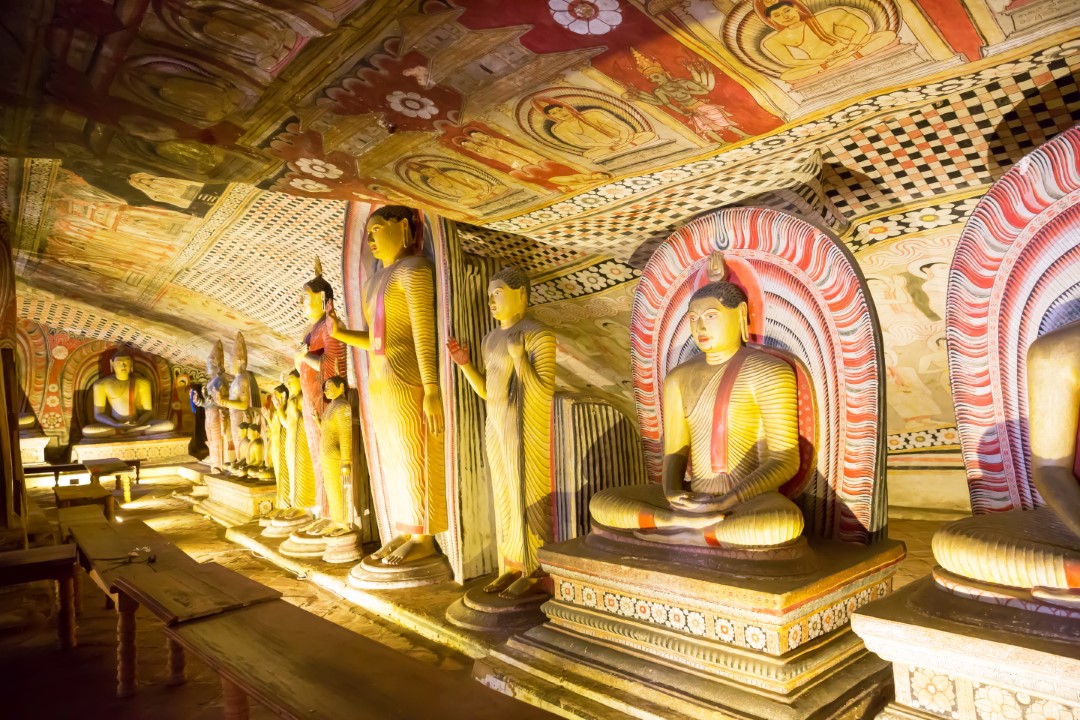 Buddha Statues at Dambulla Cave Temple